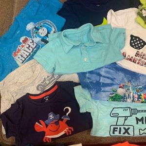 18-24 month boys shirts. 15 items. Smoke free home. Various colors/prints